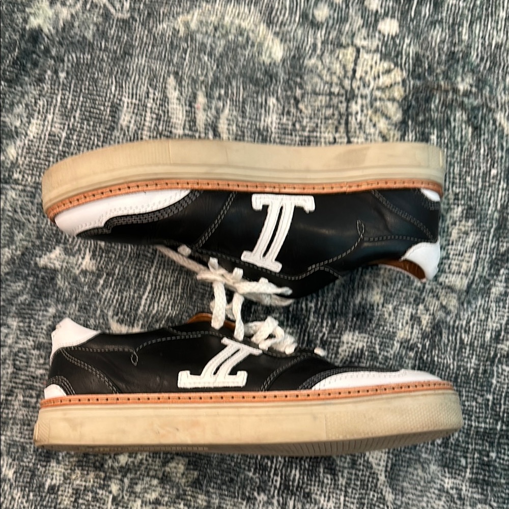 Lucchese Black and White Sneakers with Vulcanized Sole